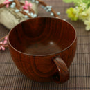 Natural Jujube Bar Wooden Cup Mugs With Handgrip Coffee Tea Milk