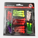 Fishing Lures Set Jig Lead Head Hooks Soft Worm Grub Single Tail Bait Lovely M&O