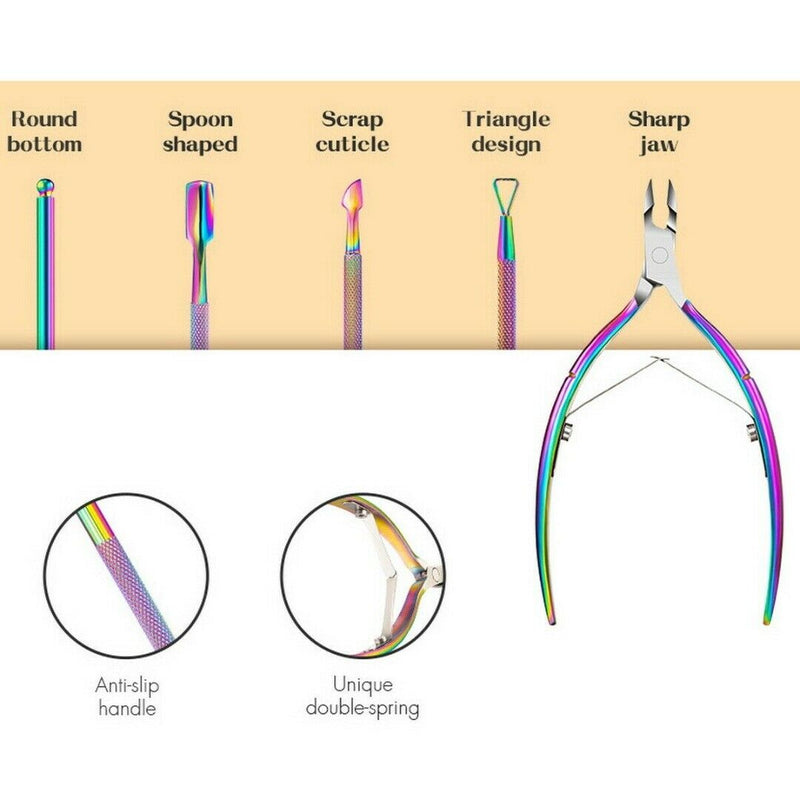 3 IN 1 Nail Cuticle Remover Nipper Clipper Trimmer Spoon Pusher Tool Set