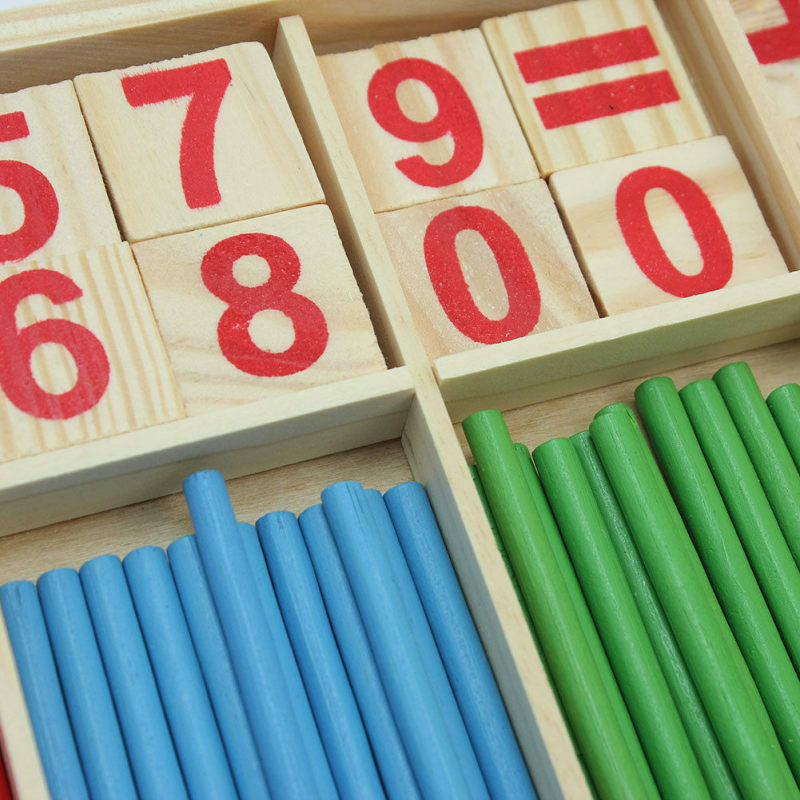 Children Kids Math Manipulatives Wooden Counting Sticks Teaching Supply KMA qwe