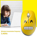 Wireless Mouse Cartoon Emotion 2 Buttons 12.4GHz 1000DPI USB Mute Optical Mice