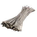 100PCS 4.6x300mm Stainless Steel Exhaust Wrap Coated Locking Cable Zip Ties