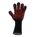 1pc Heat Resistant Silicone BBQ Gloves for Baking, Outdoor Cooking, Red Flame