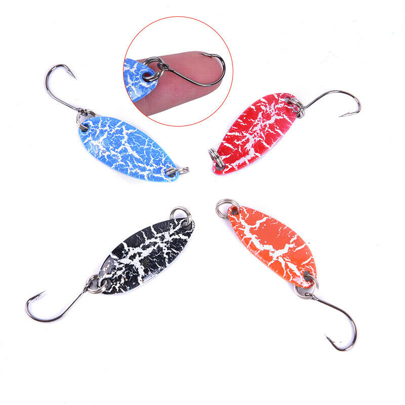 4PCS Mix Color Fishing Spoon Lure Swim Bait Artificial Trout Lure Fishing Tackl@