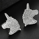 Unicorn Ear Stud Earrings Cartoons Animal Glitter Horse Earrings Lady Jewelry-CA