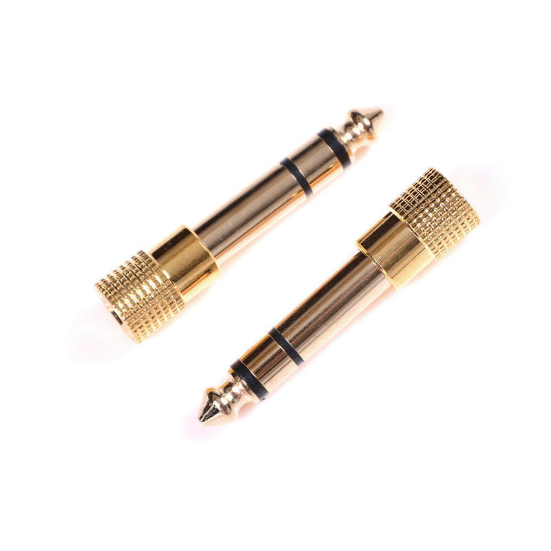 2Pcs 6.5mm Male to 3.5mm Female Jack Plug Headphone Audio Adapter Converter JR