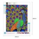 5D DIY Special-shaped Diamond Painting Cross Stitch Kit (YL0008 Peafowl