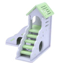 Waterproof Removable Stairs Double Layer Villa Hamster Sleeping Nest(Green)