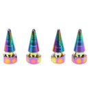 4pcs CNC Rainbow Color Car Wheel Tyre Tire Valve Stem Caps Dust Covers