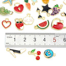 30PCS/Set Mixed Enamel Metal Charms Pendant DIY Craft Jewelry Making FindingsJ,a
