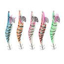 5Pcs Fishing Lures Squid Jig Hooks Wood Shrimp Artificial Lures Glow Bait