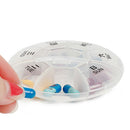 Weekly mini round 7 grids portable plastic medicine box travel storage box