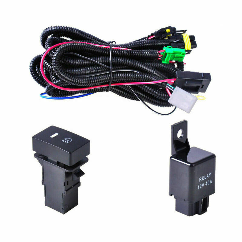 1 Set Of H11 Fog Light Harness Wiring Line LED Indicator Switch 12V Relay