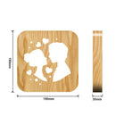 Creative Wooden Carving LED Desk Lamp USB Charging Port Night Light for Wedding