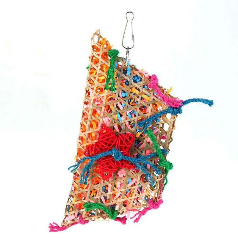 Colorful Bamboo Weave Wooden Swing Parrot Bird Toys Bird Cage Accessories