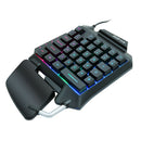 Single Hand Membrane Keyboard 35 Keys Mini RGB Backlight Ergonomic USB Wired