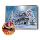 Diamond Painting Giant Snowman Next House Full Round Wall Picture 40x30cm