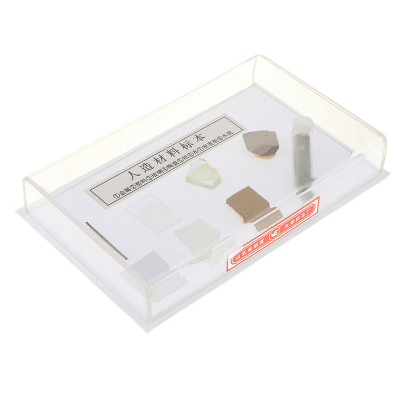 7 Kinds of Artificial Materials Specimens Display Collection , 6.7x4x1.2inch