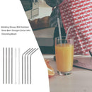 Drinking Straws 304 Stainless Steel Bent Straight Straw with Cleaning Brush