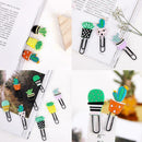 Cute Cactus Paper Clip Cartoon Pineapple Bookmark Creative Stationery Clips Q6M1