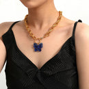 Fashion Butterfly Choker Twist Chain Necklace for Women Jewelry Statement