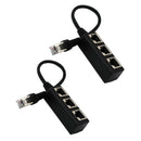 2x RJ45 Splitter Adapter 1 to 3 Port CAT 5/6 LAN Ethernet Socket Converter