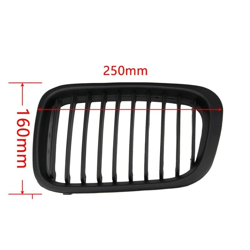 1 Pair Abs Front Replacement Matte Black Kidney Grille Grill For Bmw E46 3  P5H2
