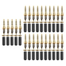 25 Pieces Agate Black 3.5mm Plug Connector