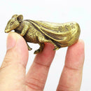 Brass Mouse Ornament Chinese Style Animal Rat Solid Desk Table Craft Decora U3B1