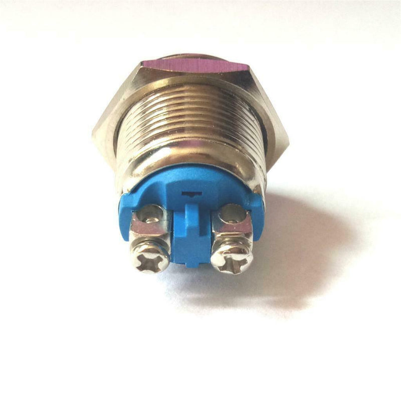 5 Pieces 16mm High Round Metal Push Button Switch Momentary Reset Copper Contact