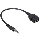 Audio AUX Jack 3.5mm Male to USB 2.0 Type A Female OTG Converter Adapter Cables