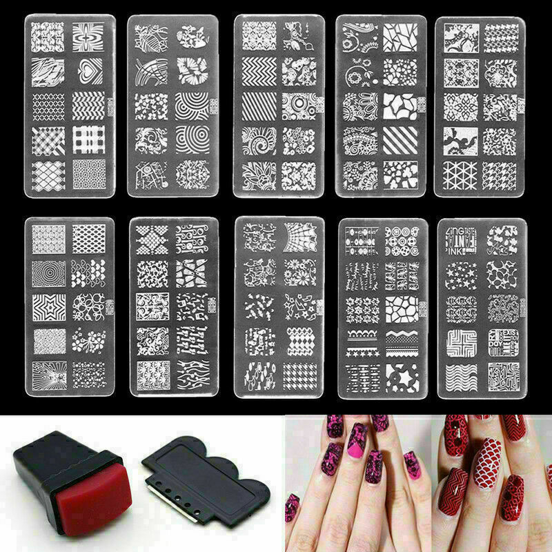 Nail Stamp Makeup Tattoo Nail Art Templates Stamp Nail Art Stamping Random P9Y4