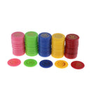 Poker Game Tokens, 100 Pack of Plastic Value Chips, 1.6 inch Counting Markers
