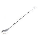 Bar Stainless Steel Twisted Mixing Spoon w Fork Tip S2I8