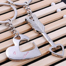 Lover His Her Keychain Keyring Couples Arrow& "I Love You" Heart & Key Love OZ