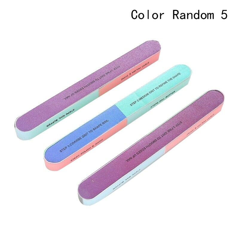 5Pcs/Set Seven-Sided Polishing File Nail Tool Creative Printing Nail File S C4Z7