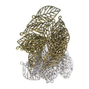 30Pcs 48mm Assorted Hollow Leaf Charmdants Connector DIY Jewelry Making