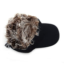 BROWN&BLACK Toupee Wig Hairpiece Baseball Hat Sun Visor Cap Adjustable Hook Loop