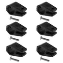 6pcs 1" Boat Bimini Top Jaw Slide Black Nylon Round Tubing Fitting Hardware