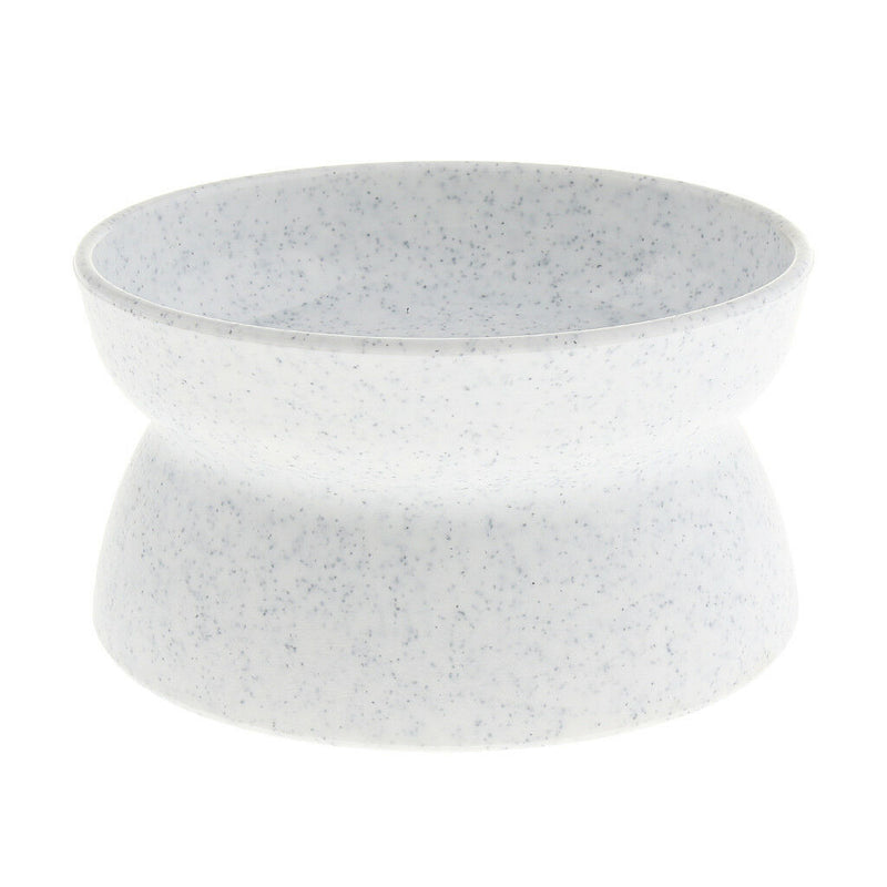 Plastic Cat Pet Dish Bowl Ergonomic Diner Food / Water White 2 Sides Bowls