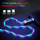 LED Flowing Magnetic Charger Cable Light Up Candy Moving Shining Charger Ph Q8P5