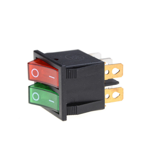 Red Green Light 6Pins Double SPST On/Off Boat Switch 16A 250V AC 20A 125V AC Kw