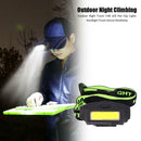 Outdoor Night Climbing COB LED Hat Clip Lights Black Headlight USB Charging Lamp