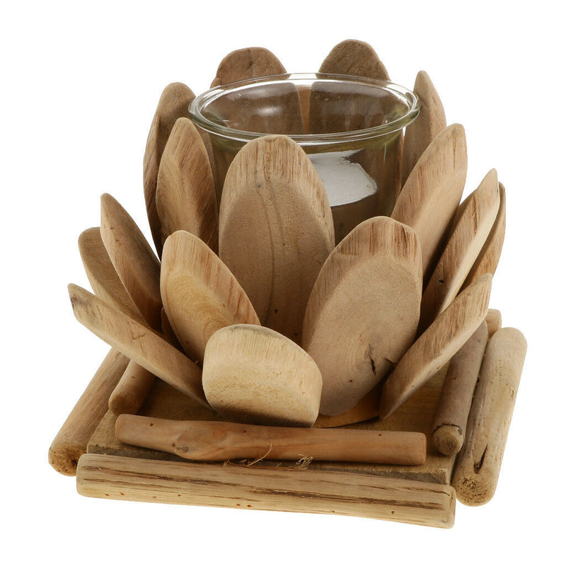 Wooden Candle Holders Lotus Tealight Stand Wedding Church Home Decor