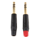 2Pieces 6.35mm 1/4inch 3Pole Wire Connector Male Jack Plug Adapter Solder