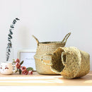 Foldable Rattan Hanging Flower Pot Planter Laundry Storage Basket Xmas Decor JR