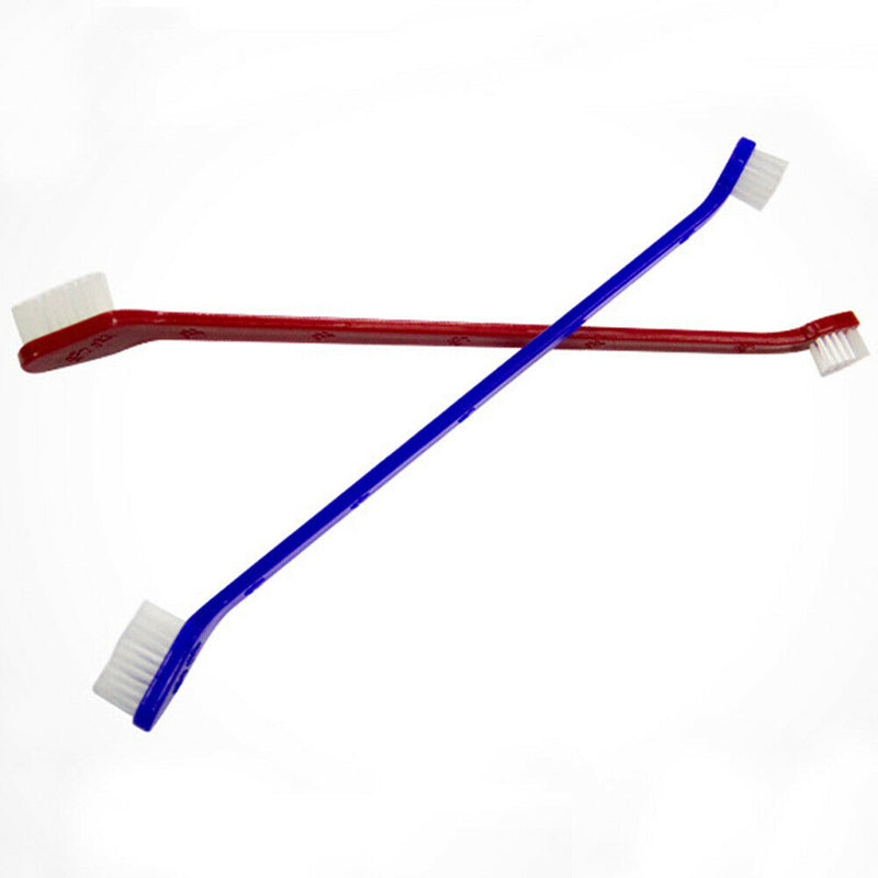 2PCS Cat Dental Care Double-end Oral Hygiene Kit Toothbrush Pet Dog Manual
