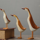 Set Of 3 Painted Duck Statues Garden Yard Lawn Decor Hand