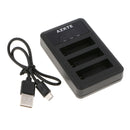 USB Triple Battery Charger Charging Cradle for Gopro Hero4 Cameras AHDBT-401