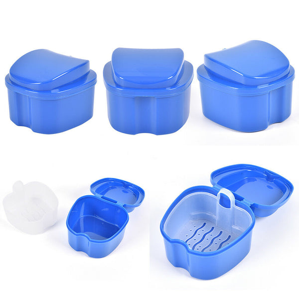 Denture Box Container Tooth Storage Case False Teeth Rinsing Basket DentalCa BX